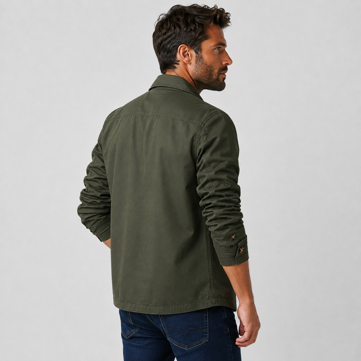 Men's Cotton Jacket - Slim Fit Lightweight Casual Jacket
