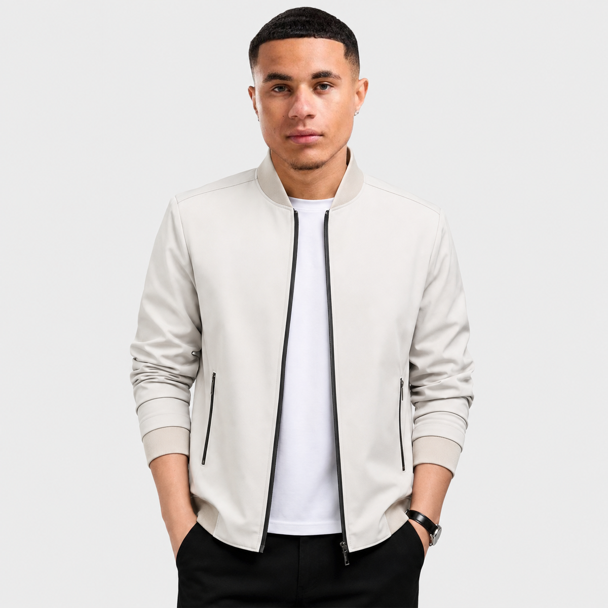 Men's Baseball Jacket - Long Sleeve Casual Style