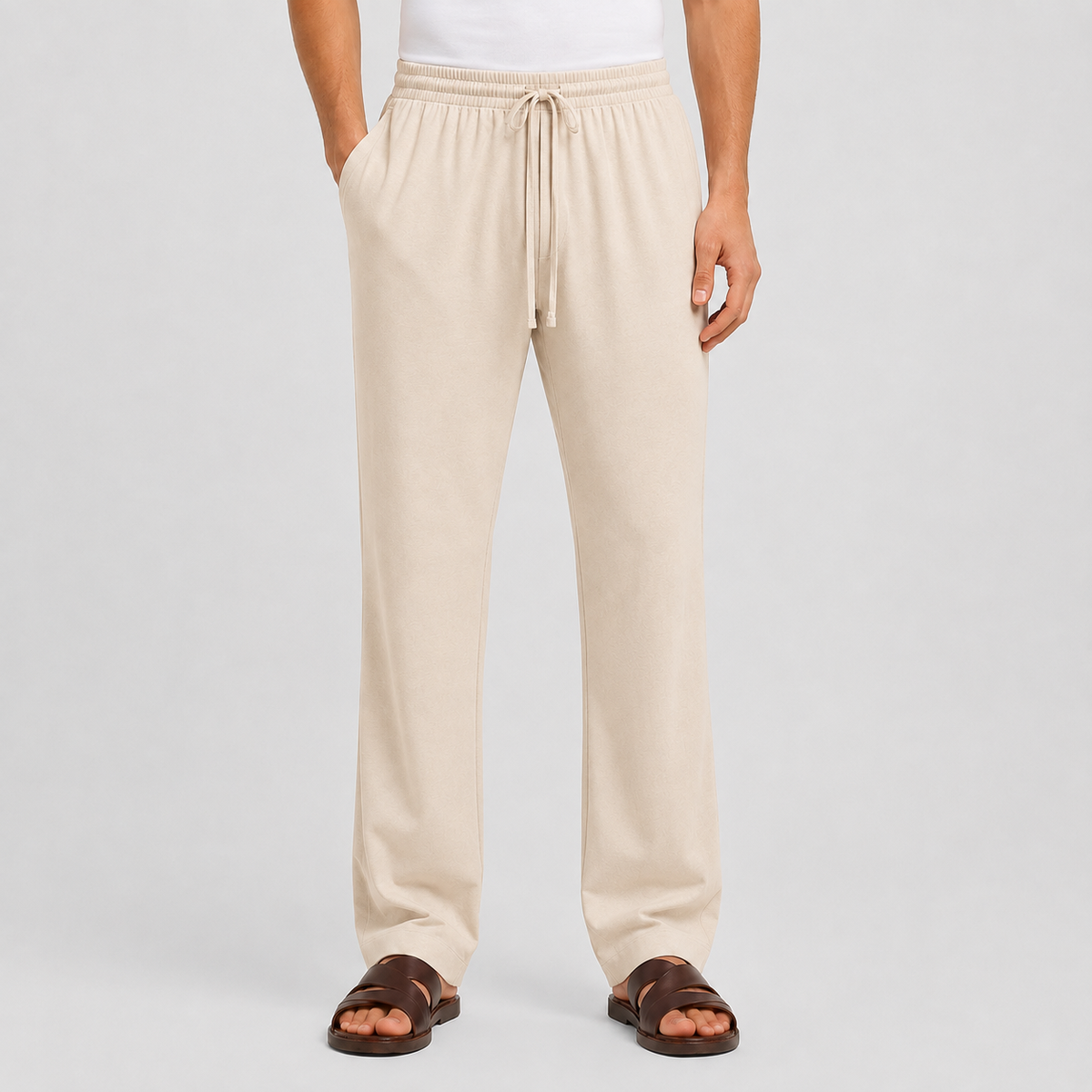 Men's Cotton Trousers - Slim Fit Casual Pants