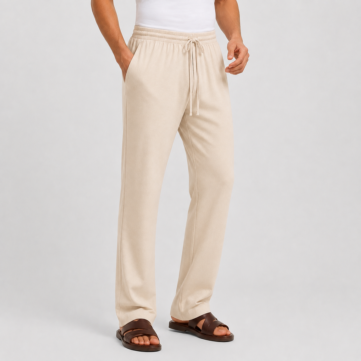Men's Cotton Trousers - Slim Fit Casual Pants