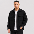 Men's Polo Collar Jacket - Polyester Long Sleeve