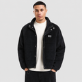 Men's Puffer Jacket - Casual Outerwear with Patch Pockets