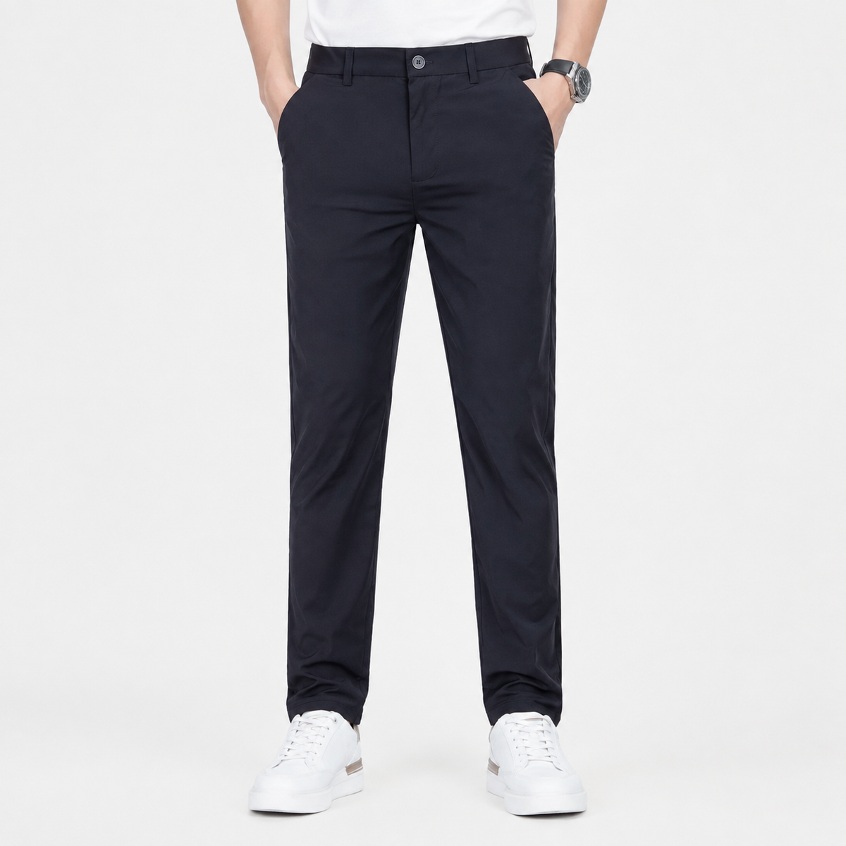Men's Straight Leg Pants - Stretch Polyester Lightweight