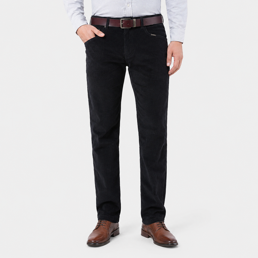 Men's Corduroy Pants - 98% Cotton Straight Leg Trousers