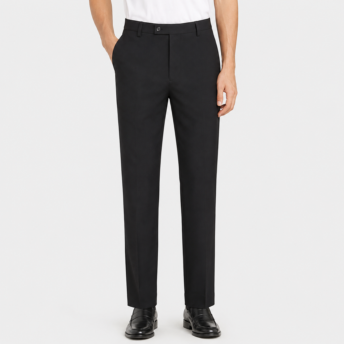 Men's Tailored Trousers - Draped Full-Length Formal Pants