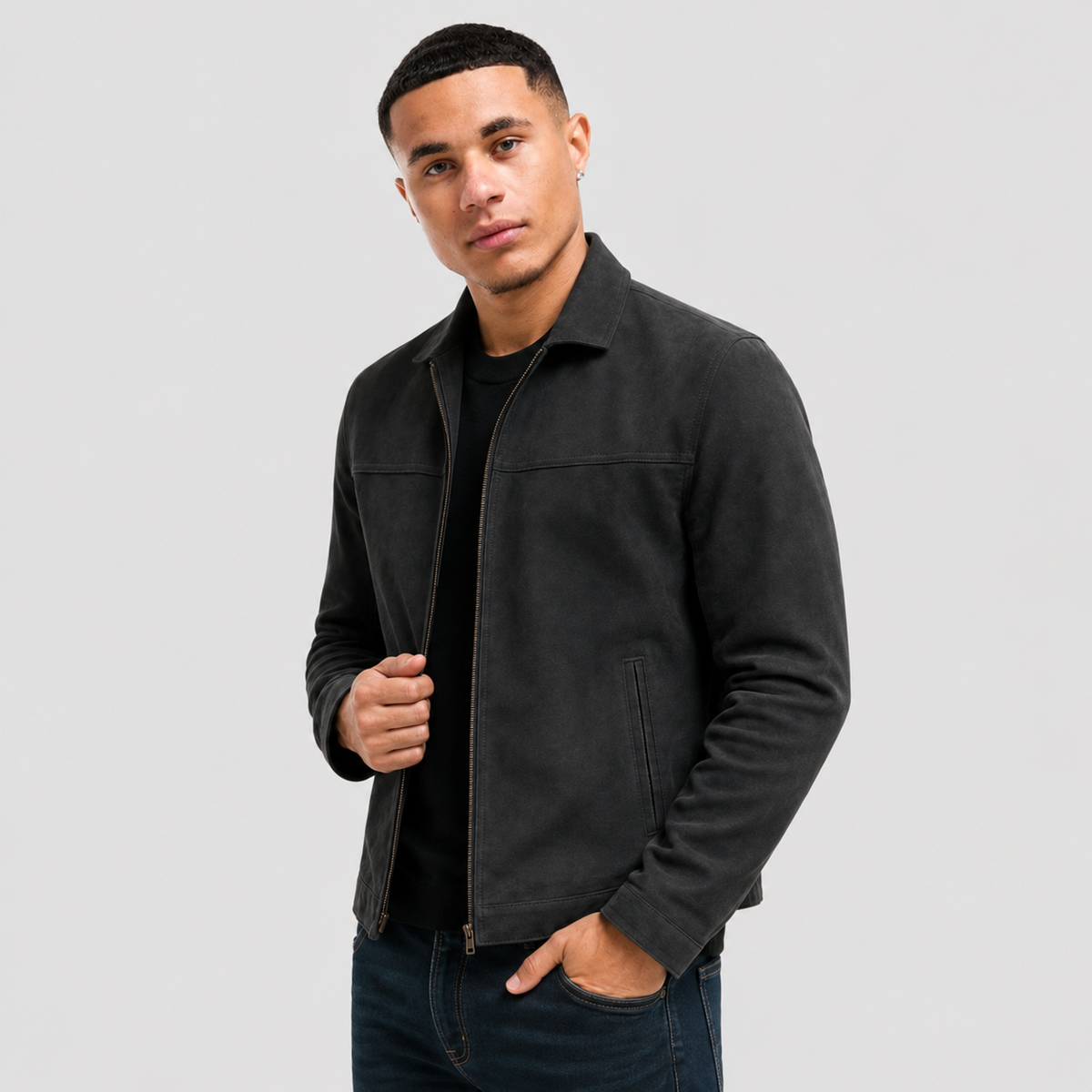 Men's Lapel Jacket - Non-Iron Casual Jacket with Pockets
