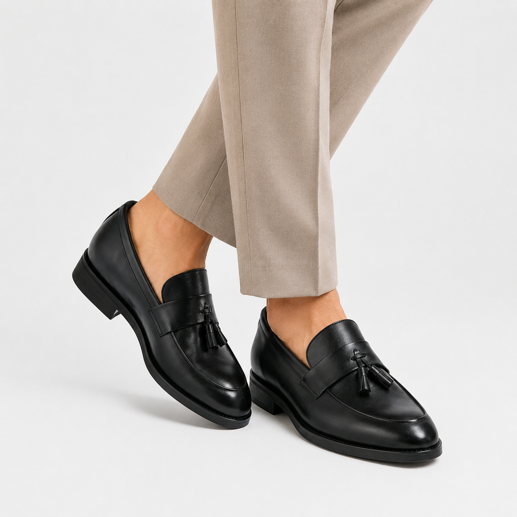 Men's Tassel Loafers - Microfiber Leather Dress Shoes