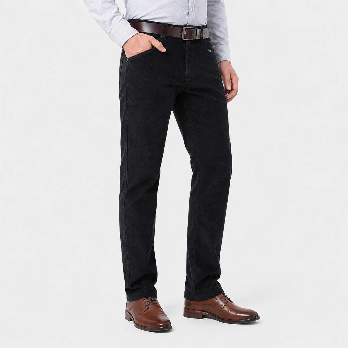 Men's Corduroy Pants - 98% Cotton Straight Leg Trousers