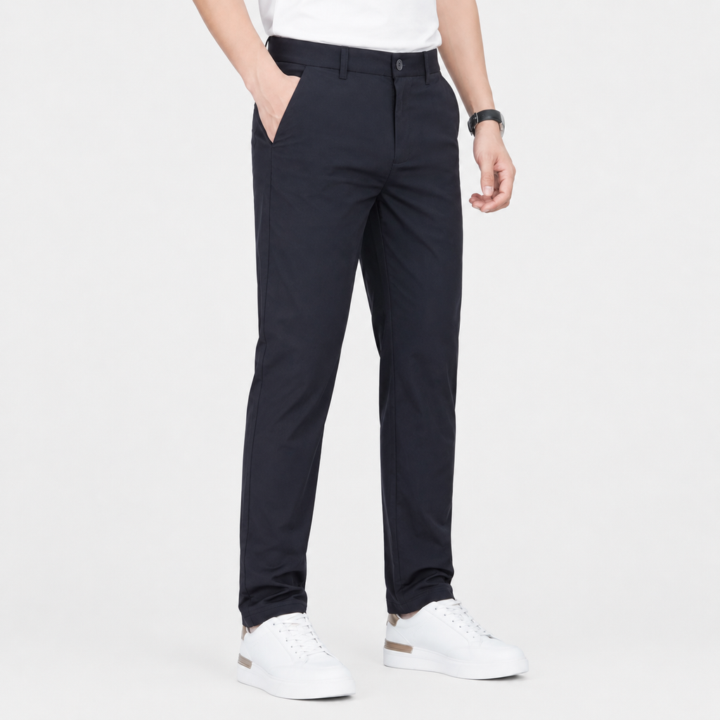 Men's Straight Leg Pants - Stretch Polyester Lightweight