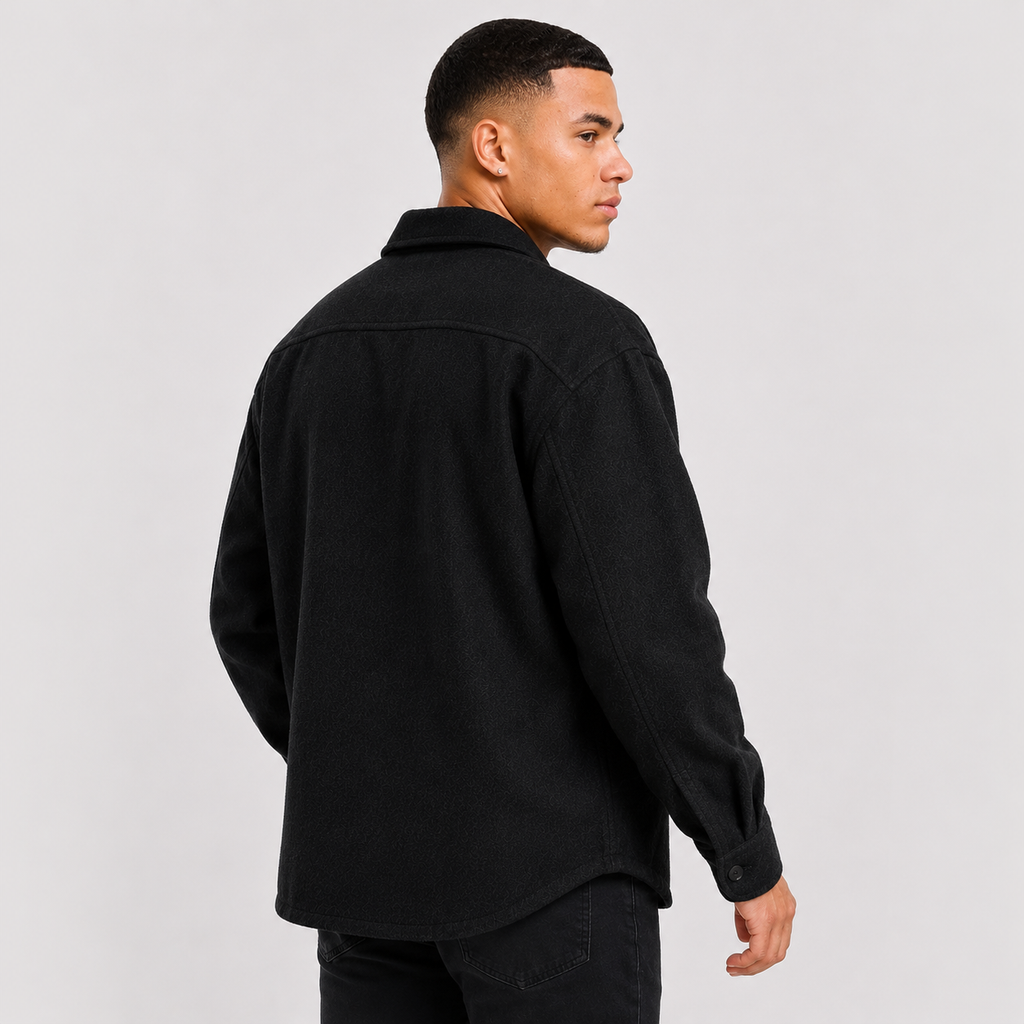 Men's Polo Collar Jacket - Polyester Long Sleeve