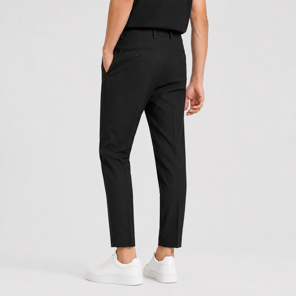 Men's Ankle-Banded Pants - Loose Fit Polyester Trousers