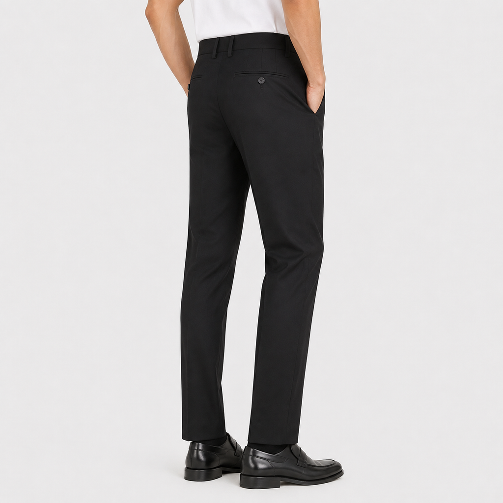 Men's Tailored Trousers - Draped Full-Length Formal Pants