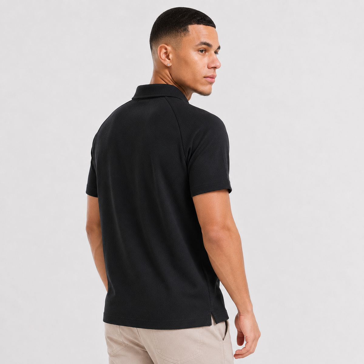 Men's Striped Polo Shirt - Short Sleeve Relaxed Fit