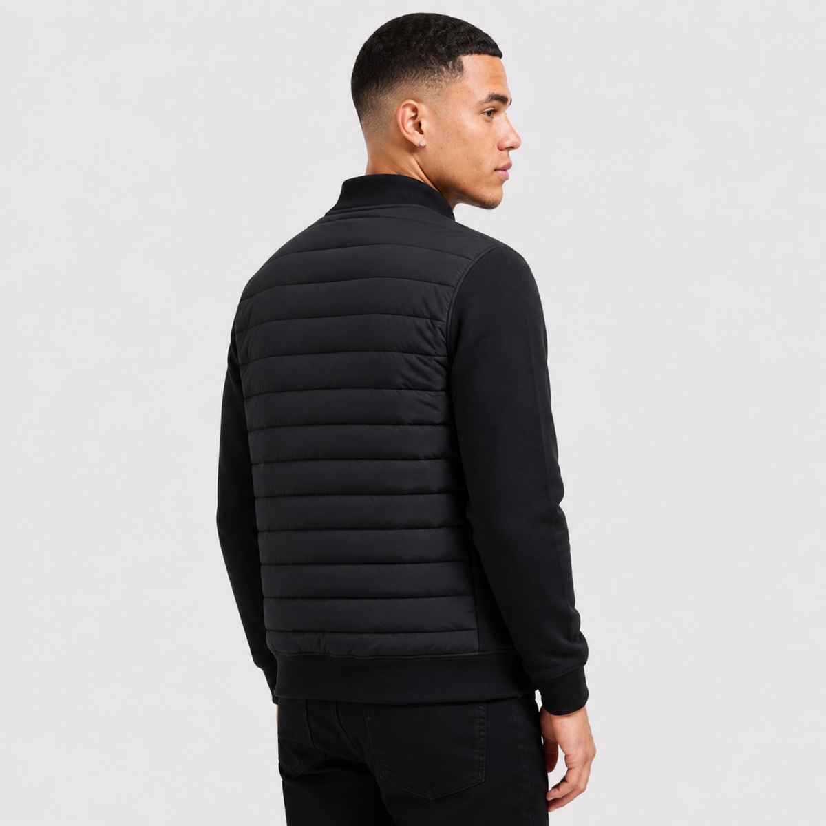 Men's Stand Collar Jacket - Cotton Blend Regular Fit