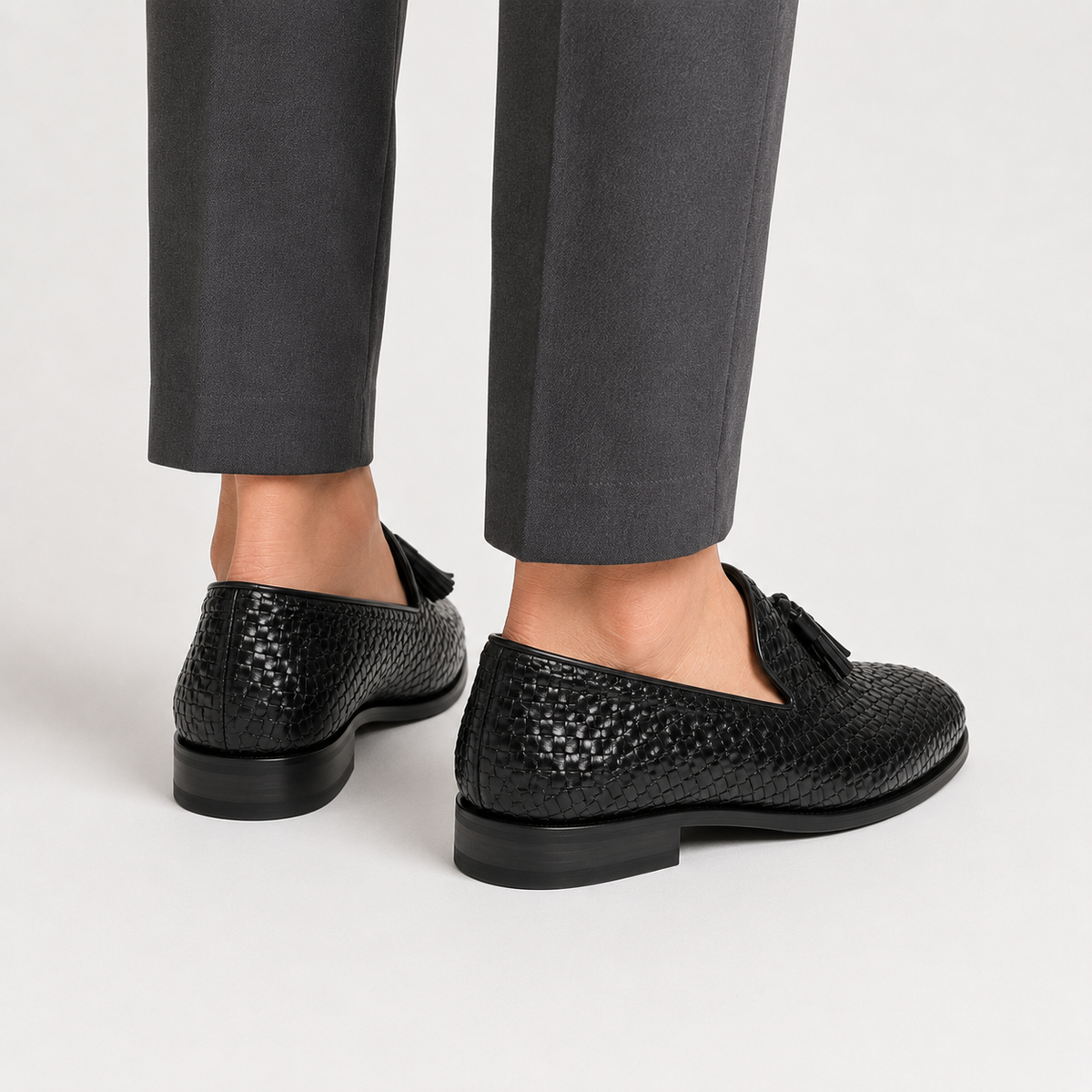 Men's Woven Leather Loafers - Casual Summer Shoes