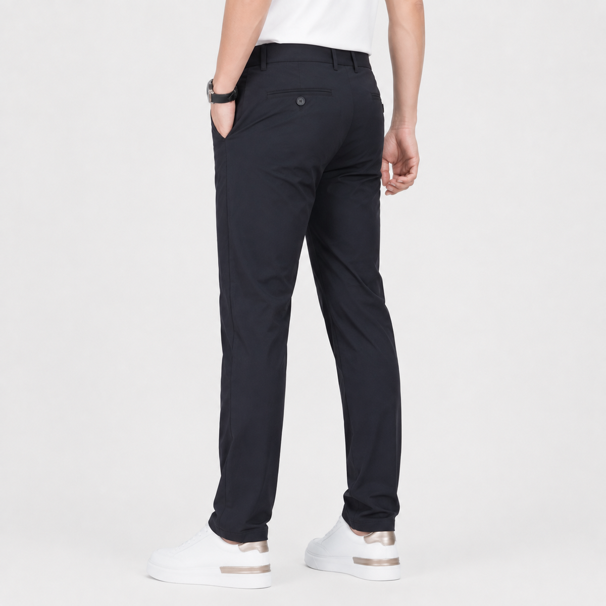 Men's Straight Leg Pants - Stretch Polyester Lightweight
