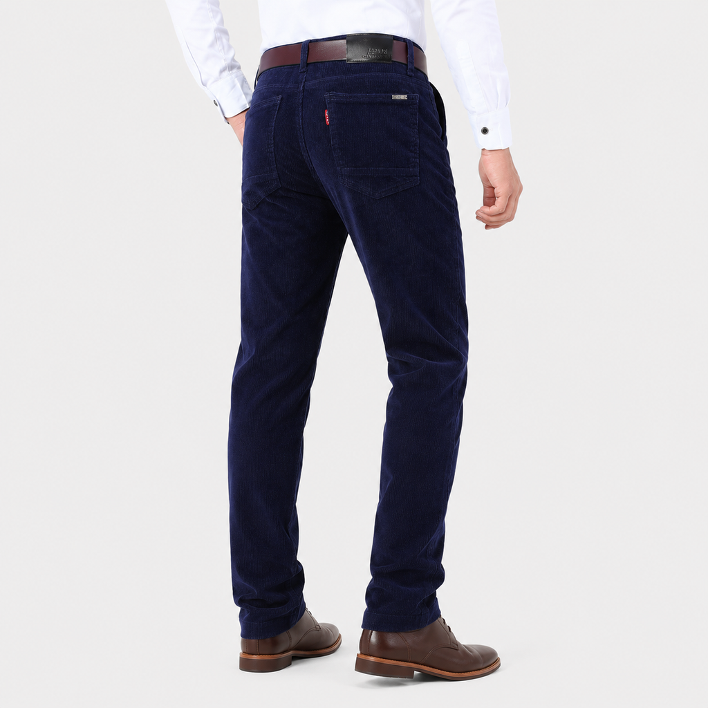 Men's Corduroy Pants - 98% Cotton Straight Leg Trousers
