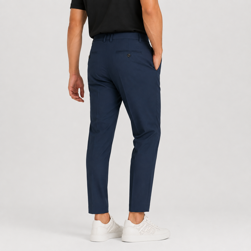 Men's Ankle-Banded Pants - Loose Fit Polyester Trousers