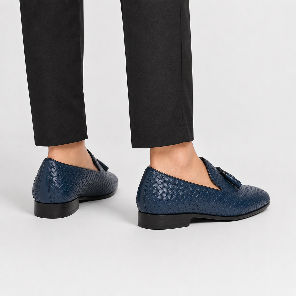 Men's Woven Leather Loafers - Casual Summer Shoes