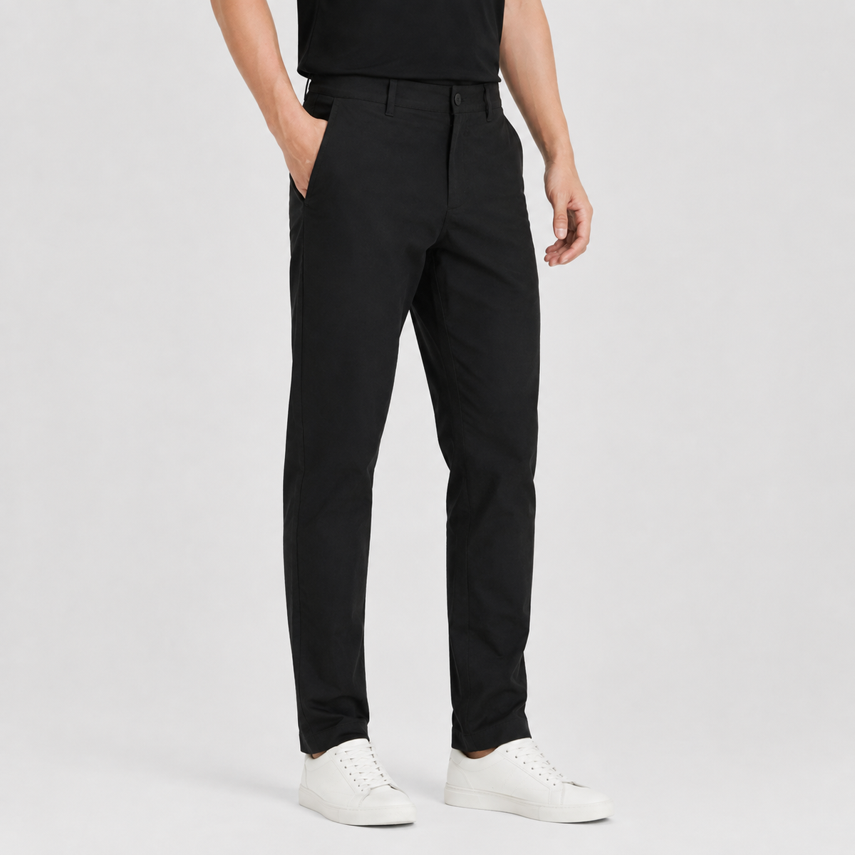 Men's Ankle-Banded Pants - Loose Fit Polyester Trousers