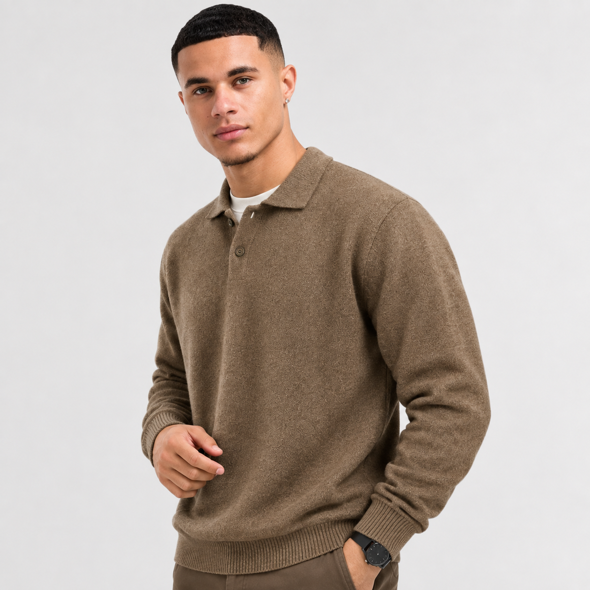 Men's Pullover Sweater - Loose Fit Long Sleeve Casual