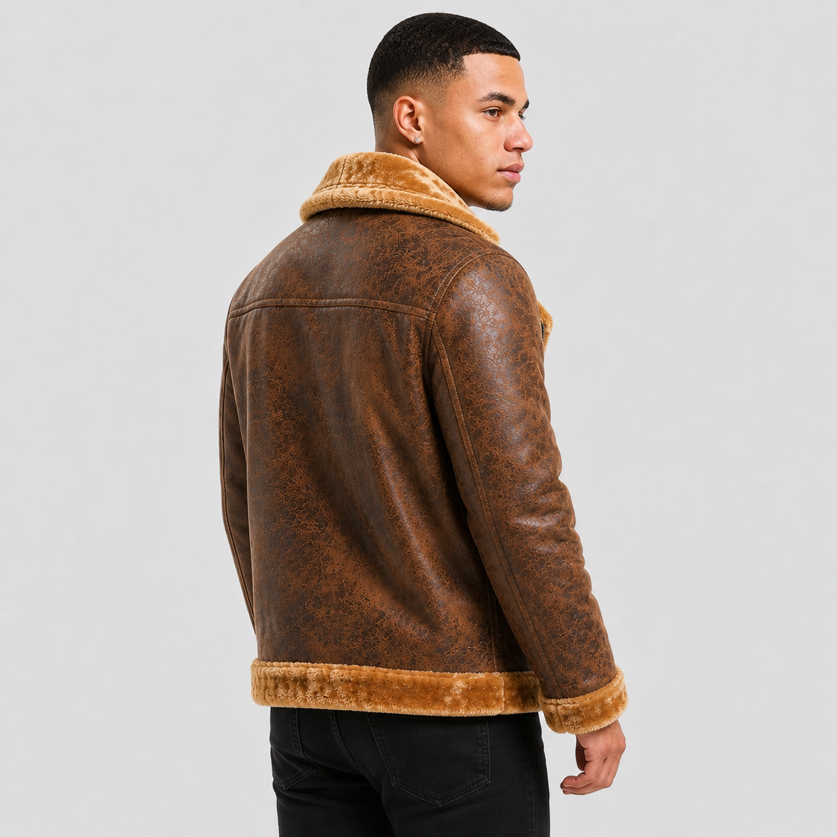Men's Suede Jacket - Retro Winter Casual Coat