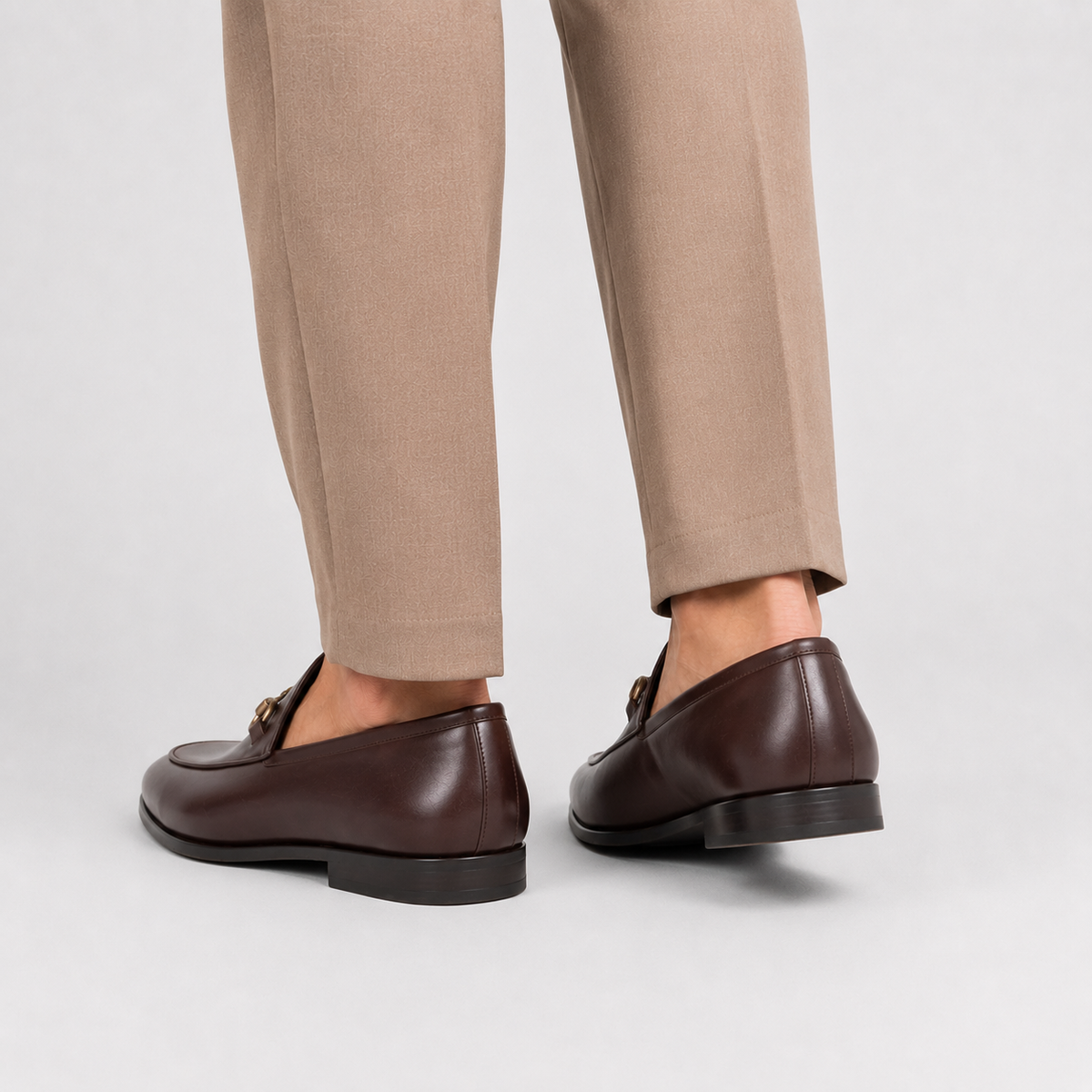 Men's Leather Loafers - Cowhide Horsebit Slip-On Shoes