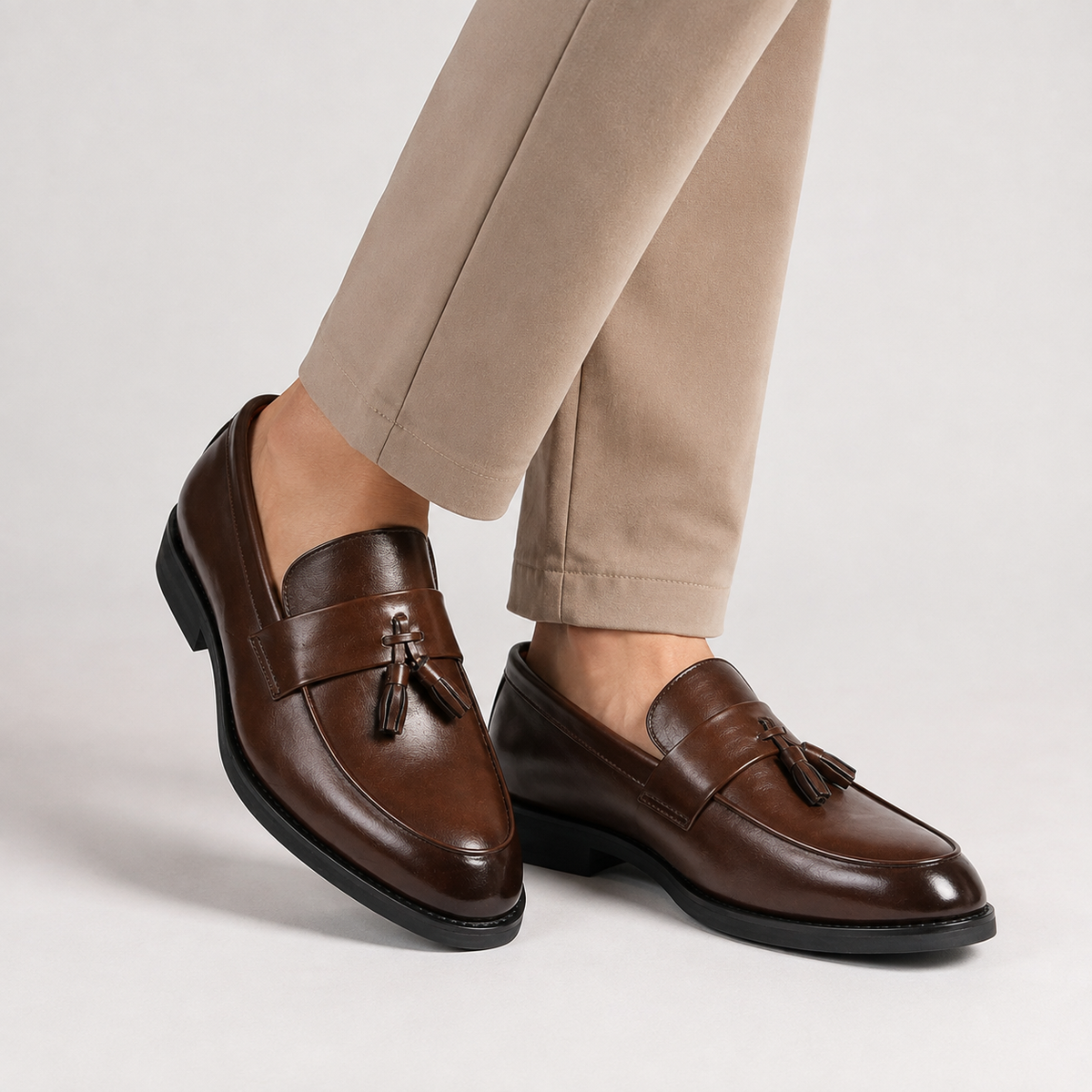 Men's Tassel Loafers - Microfiber Leather Dress Shoes
