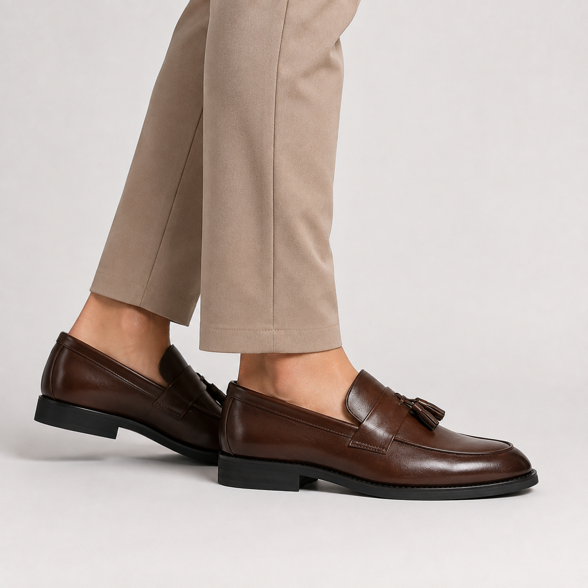Men's Tassel Loafers - Microfiber Leather Dress Shoes