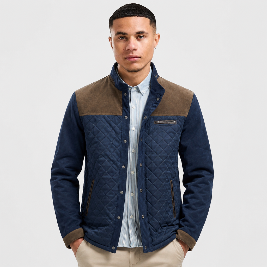 Men's Casual Jacket - Slim Fit Patchwork Spring Fall