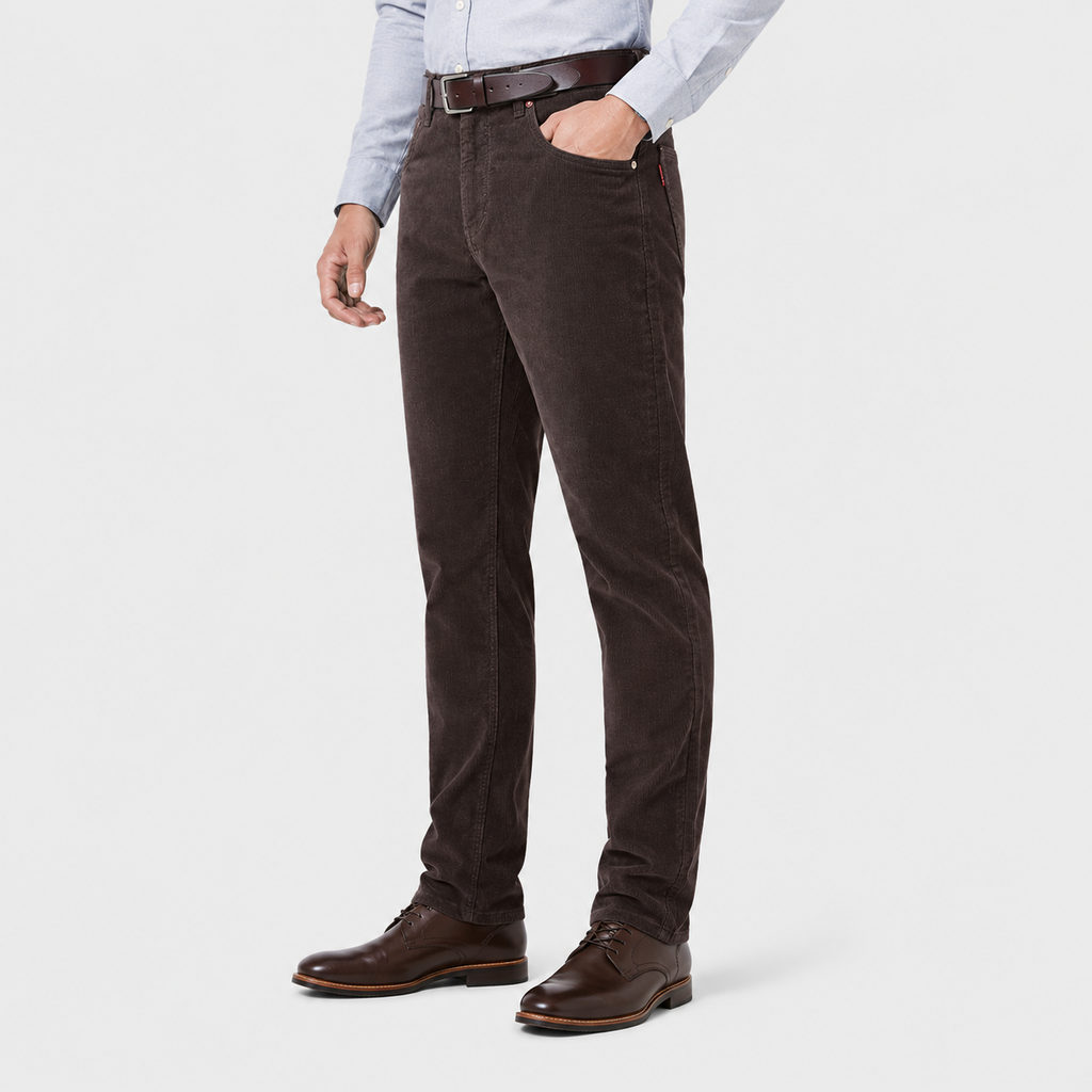 Men's Corduroy Pants - 98% Cotton Straight Leg Trousers