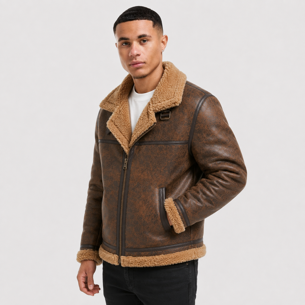 Men's Suede Jacket - Retro Winter Casual Coat