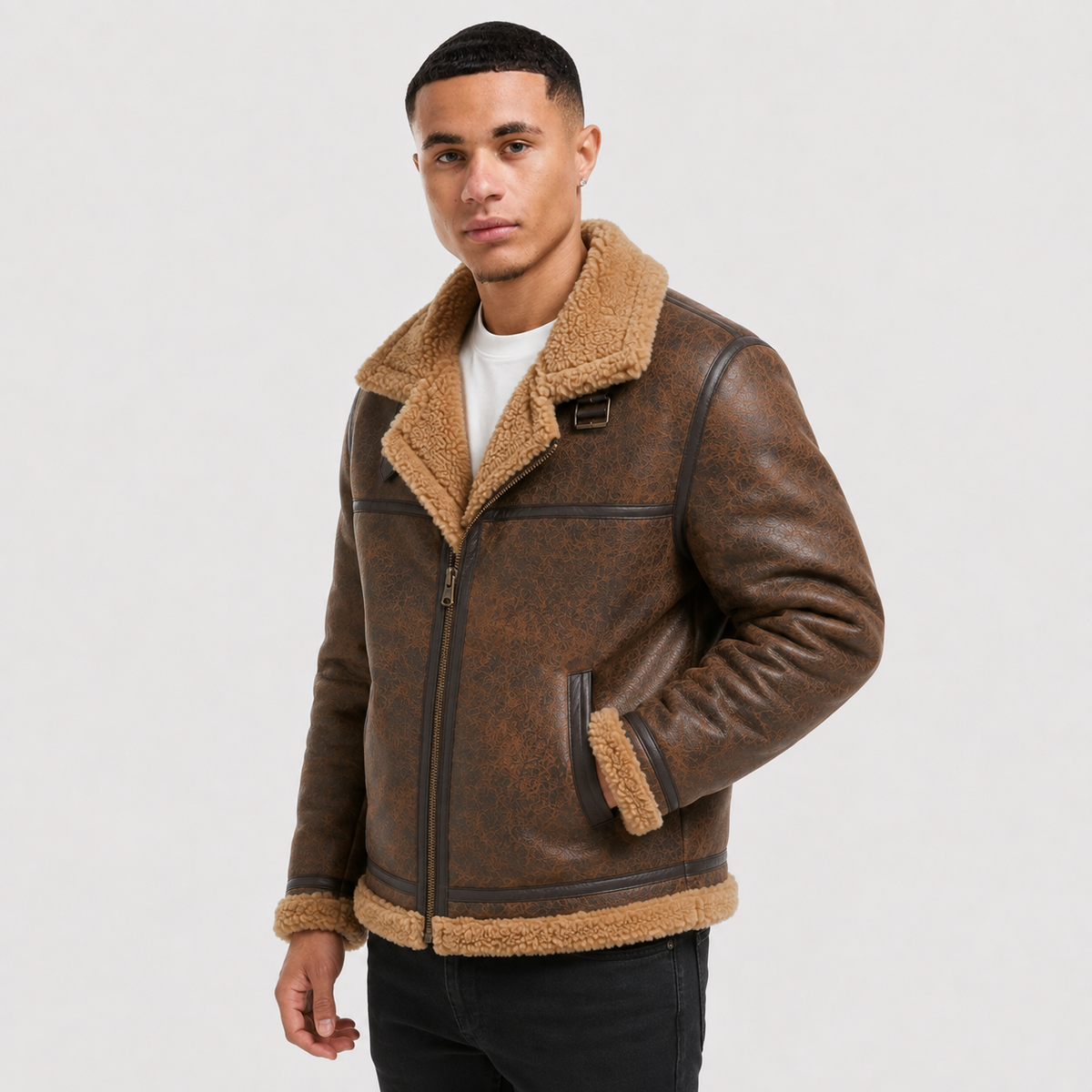 Men's Suede Jacket - Retro Winter Casual Coat
