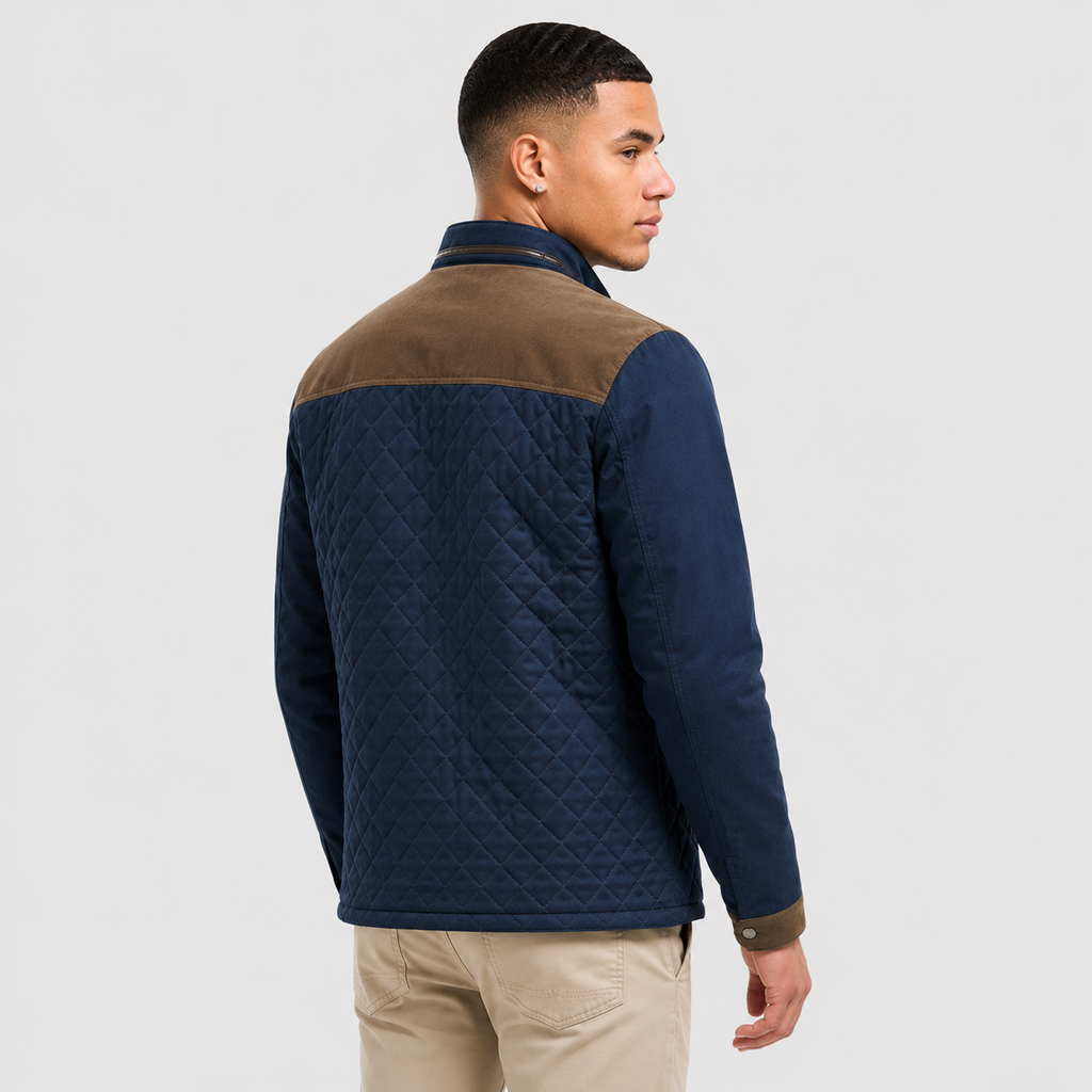 Men's Casual Jacket - Slim Fit Patchwork Spring Fall