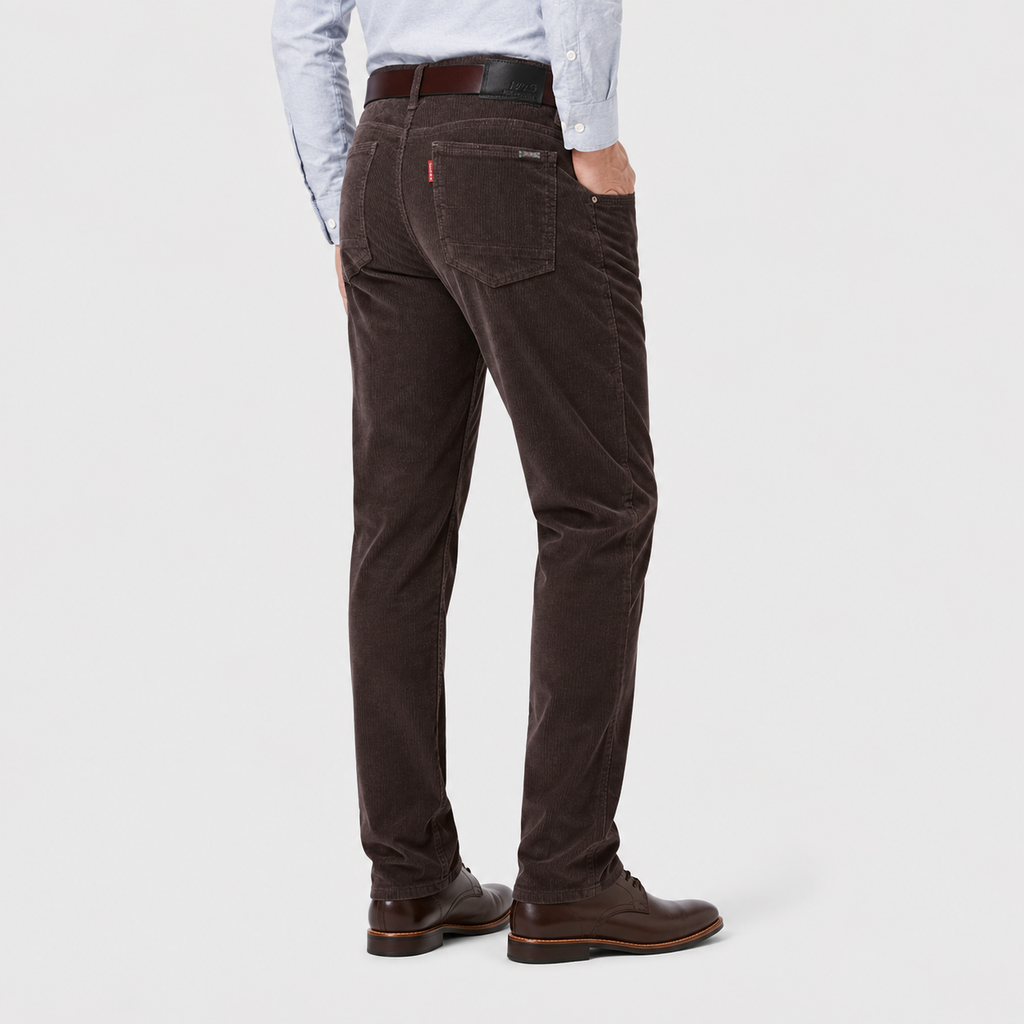 Men's Corduroy Pants - 98% Cotton Straight Leg Trousers