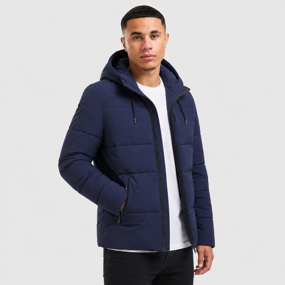Men's Casual Jacket - Polyester Solid Color Outerwear
