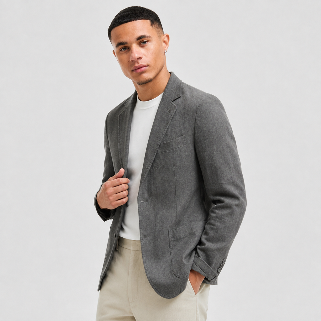 Men's Linen Blazer - Lightweight Relaxed Fit Casual Jacket