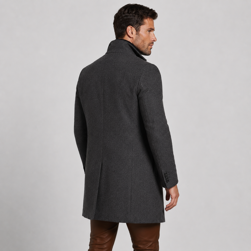 Men's Trench Coat - Mid-Length Single-Breasted Jacket