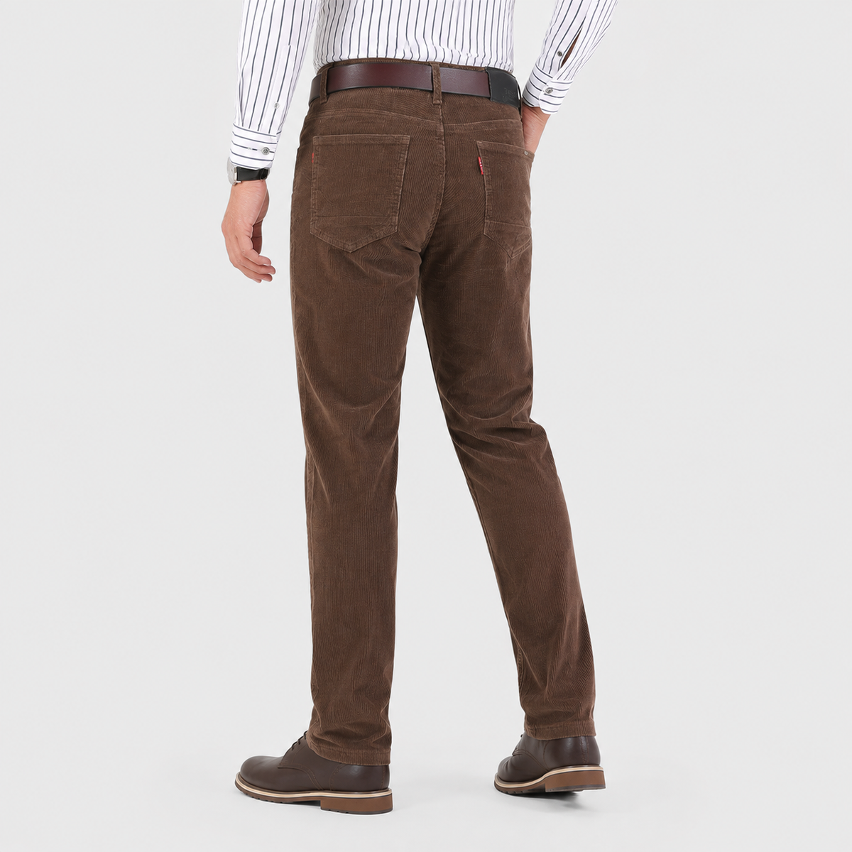 Men's Corduroy Pants - 98% Cotton Straight Leg Trousers