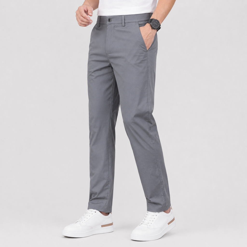 Men's Straight Leg Pants - Stretch Polyester Lightweight