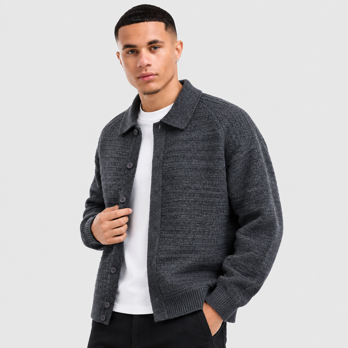 Men's Cardigan Sweater - Casual Everyday Layering Style