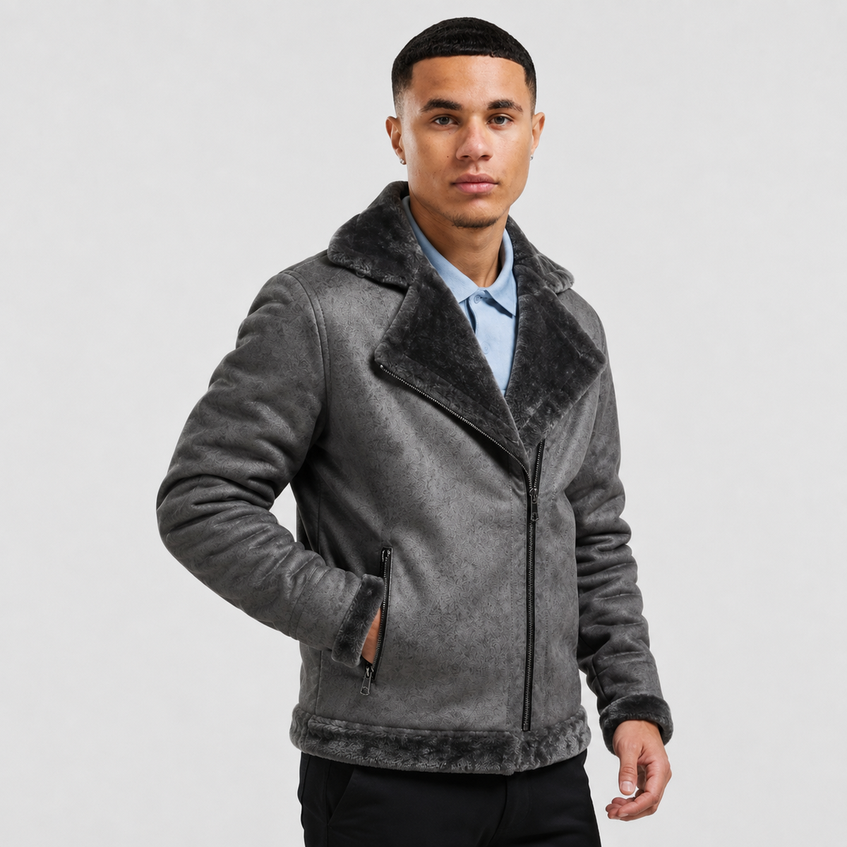 Men's Suede Jacket - Retro Winter Casual Coat