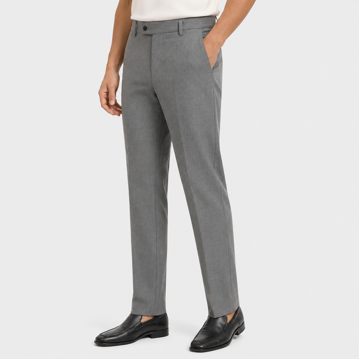 Men's Tailored Trousers - Draped Full-Length Formal Pants