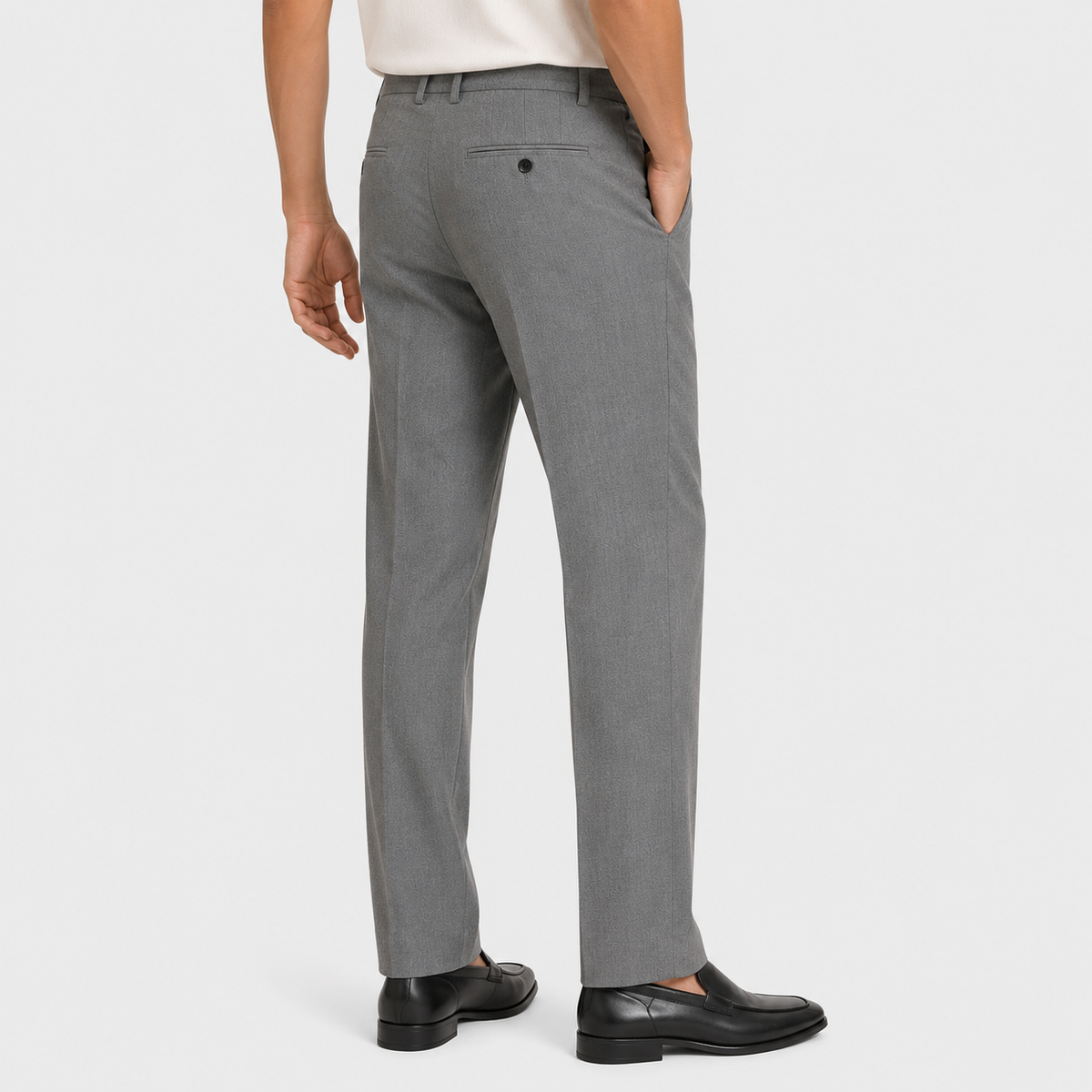 Men's Tailored Trousers - Draped Full-Length Formal Pants