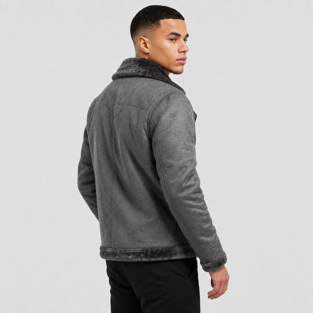 Men's Suede Jacket - Retro Winter Casual Coat