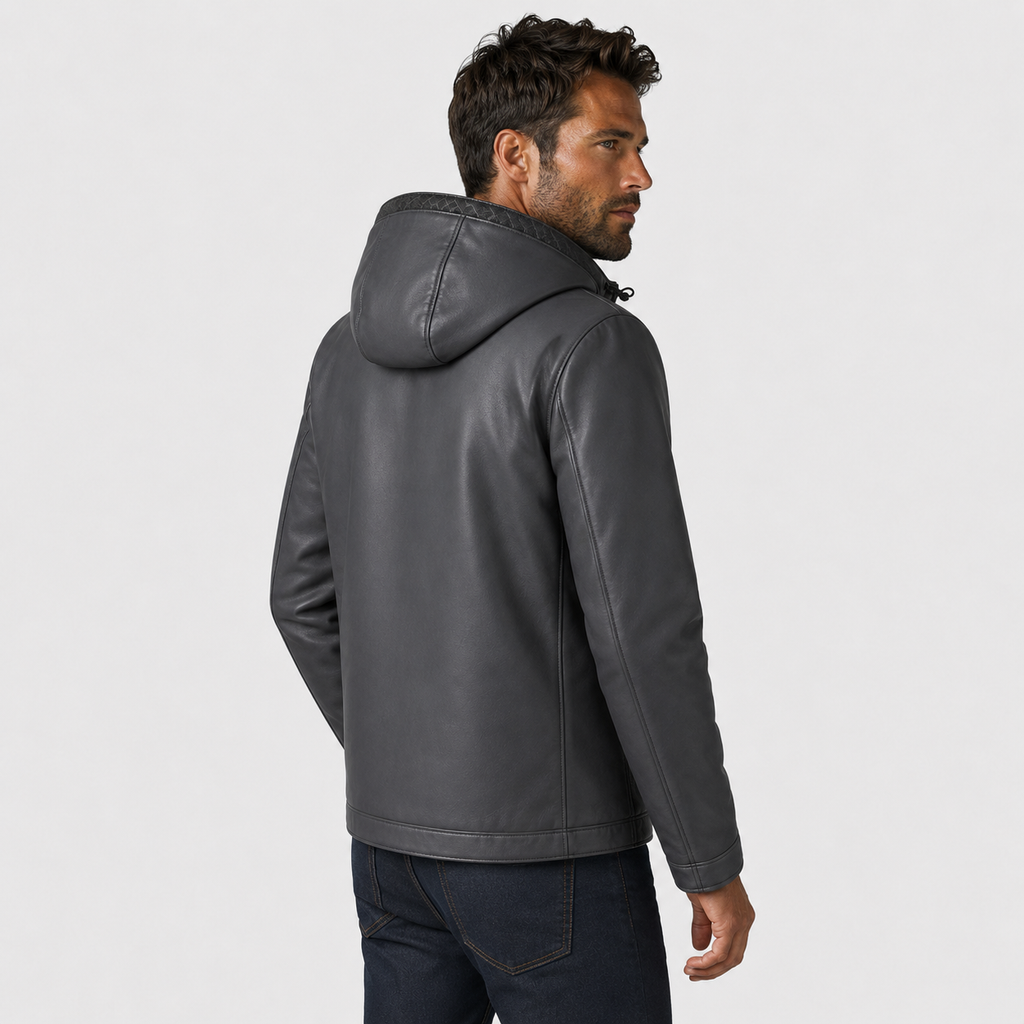 Men's Genuine Leather Jacket - Classic Casual Outerwear