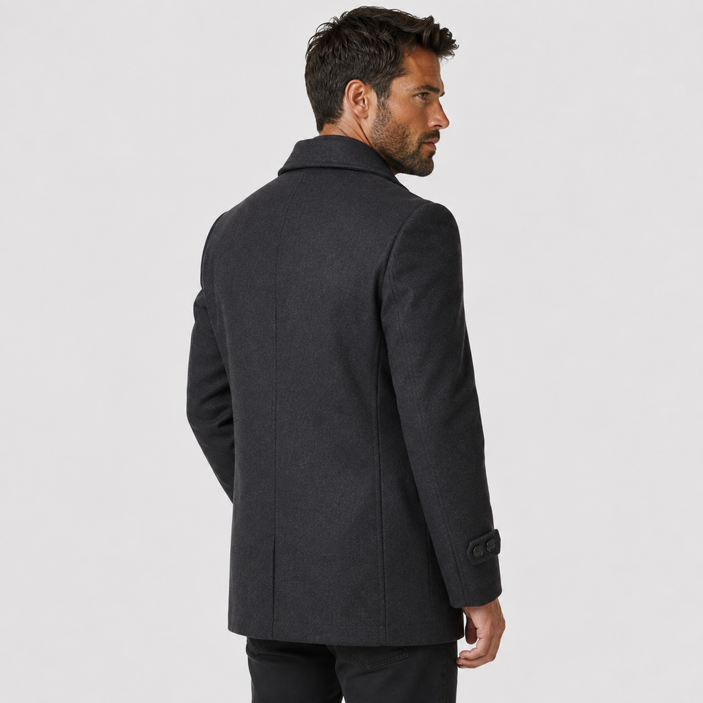 Men's Woolen Overcoat - Thick Single-Breasted Loose Fit