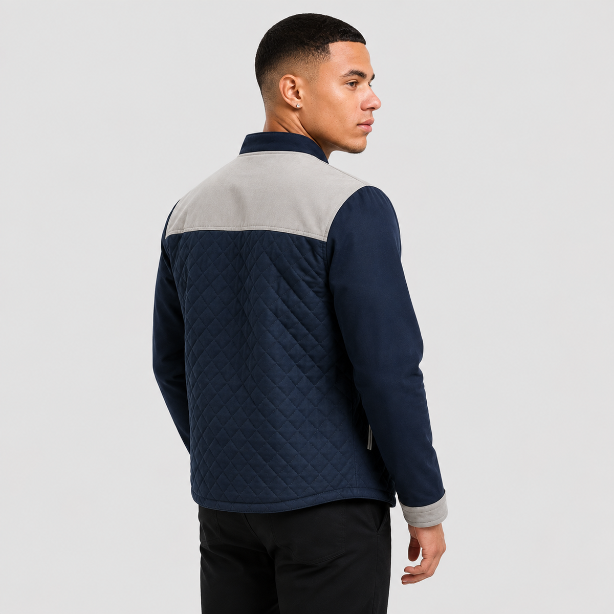Men's Casual Jacket - Slim Fit Patchwork Spring Fall