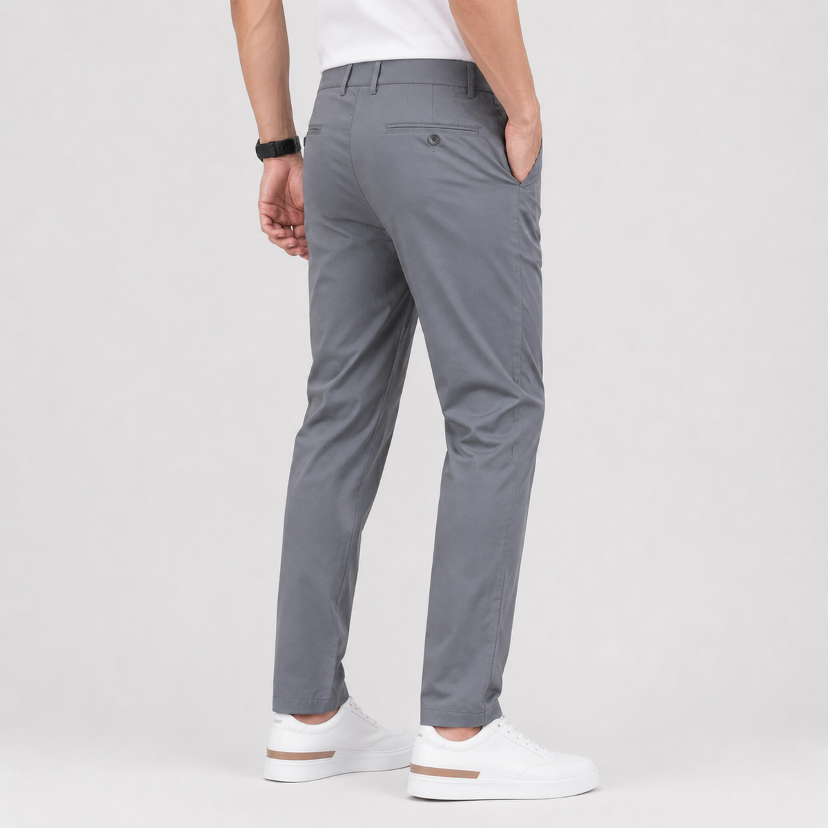 Men's Straight Leg Pants - Stretch Polyester Lightweight