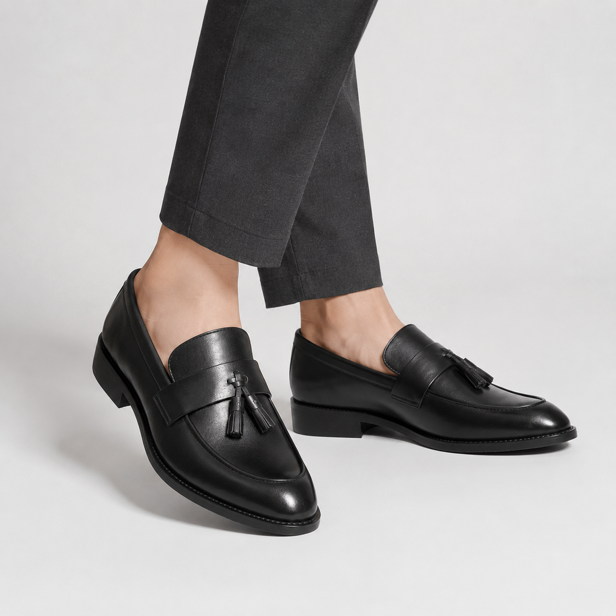 Men's Tassel Loafers - Microfiber Leather Dress Shoes